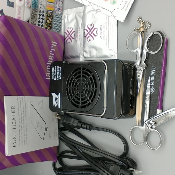 Jamberry Bundle with heater, sample nail wraps, scissors, files carrying case - Picture 3 of 5